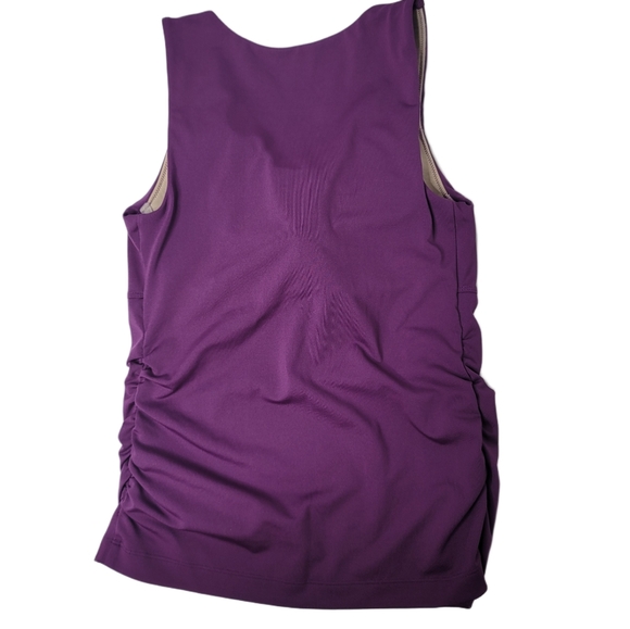 Athleta support bra tank top style number 736639 Eggplant purple ruched side 34D - Picture 4 of 6